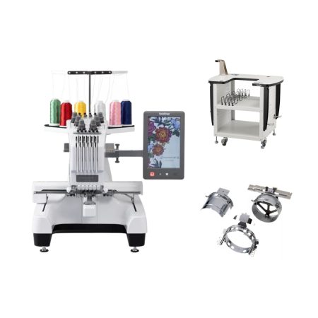 Bordadora Brother Semi Industrial De 6 Agujas PR680W + PR Stand + Aro de gorra PRCF3